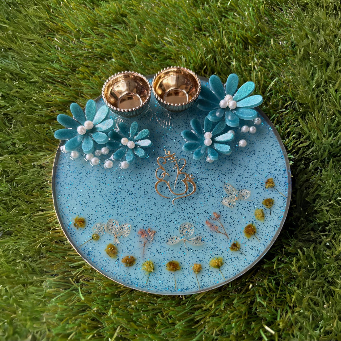 Floral Ocean Tilak Plate