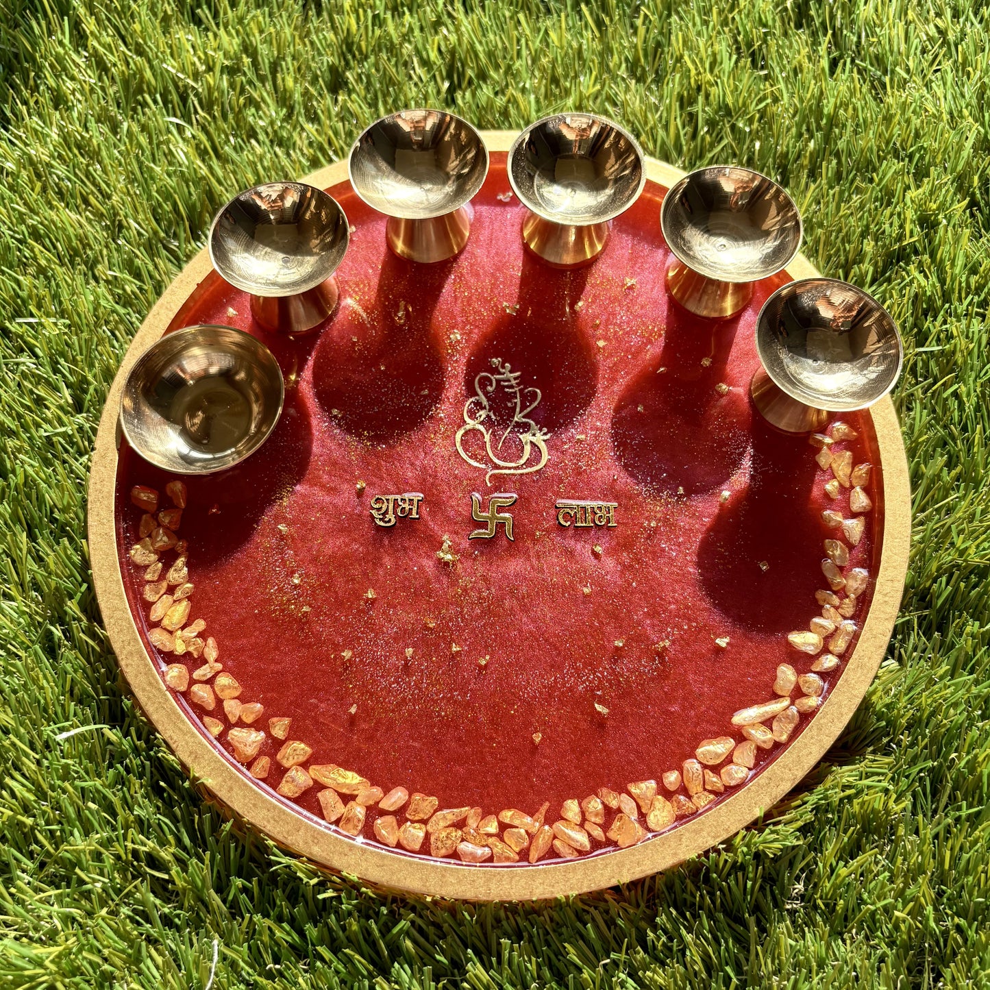 Red Harmony Pooja Thali