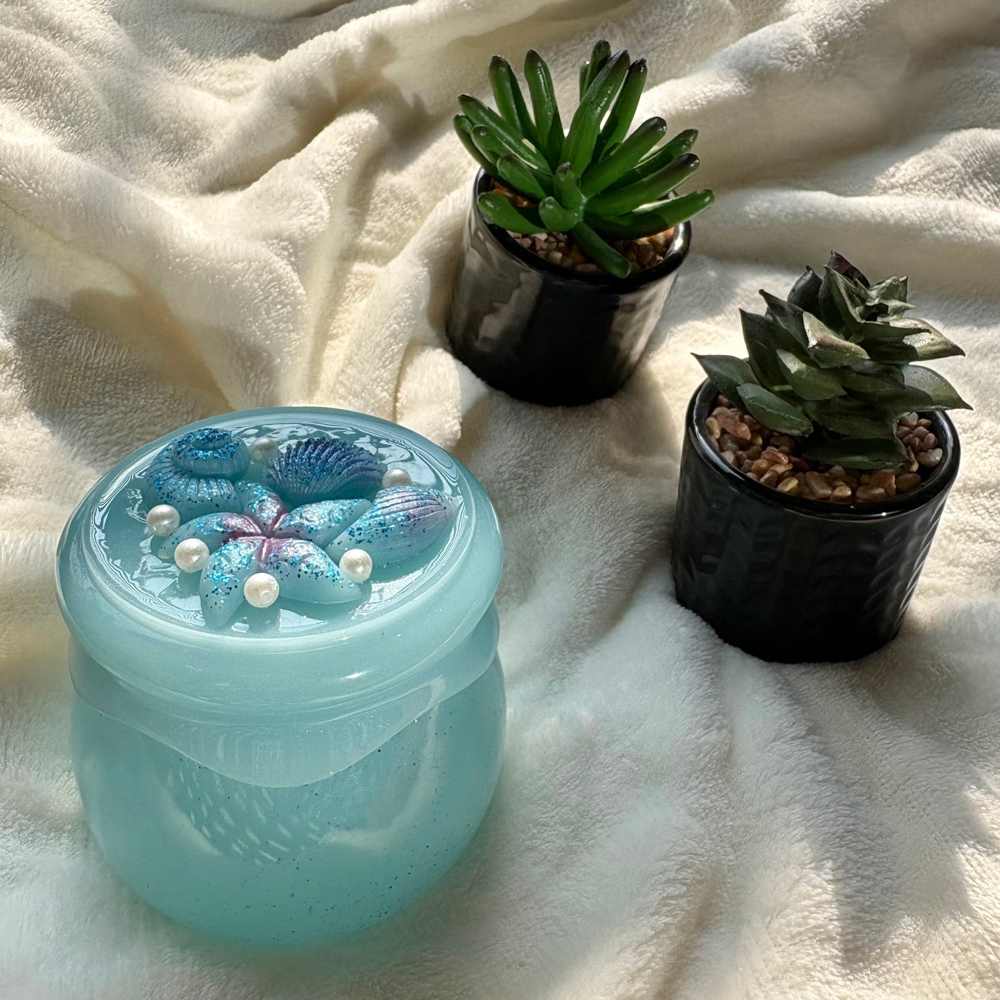 Ocean Mist Resin Jar