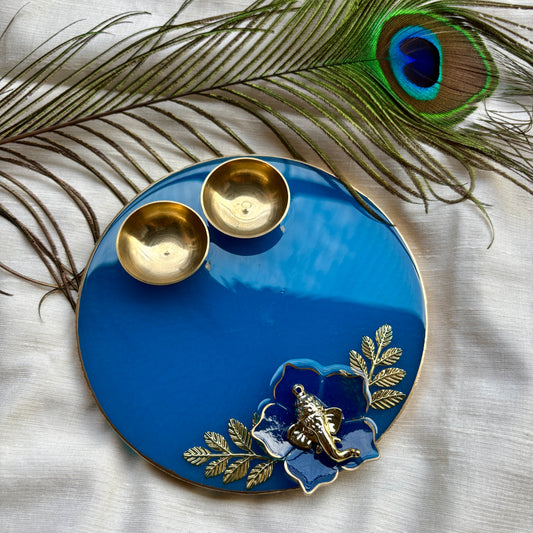 Blue Blossom Tilak Plate