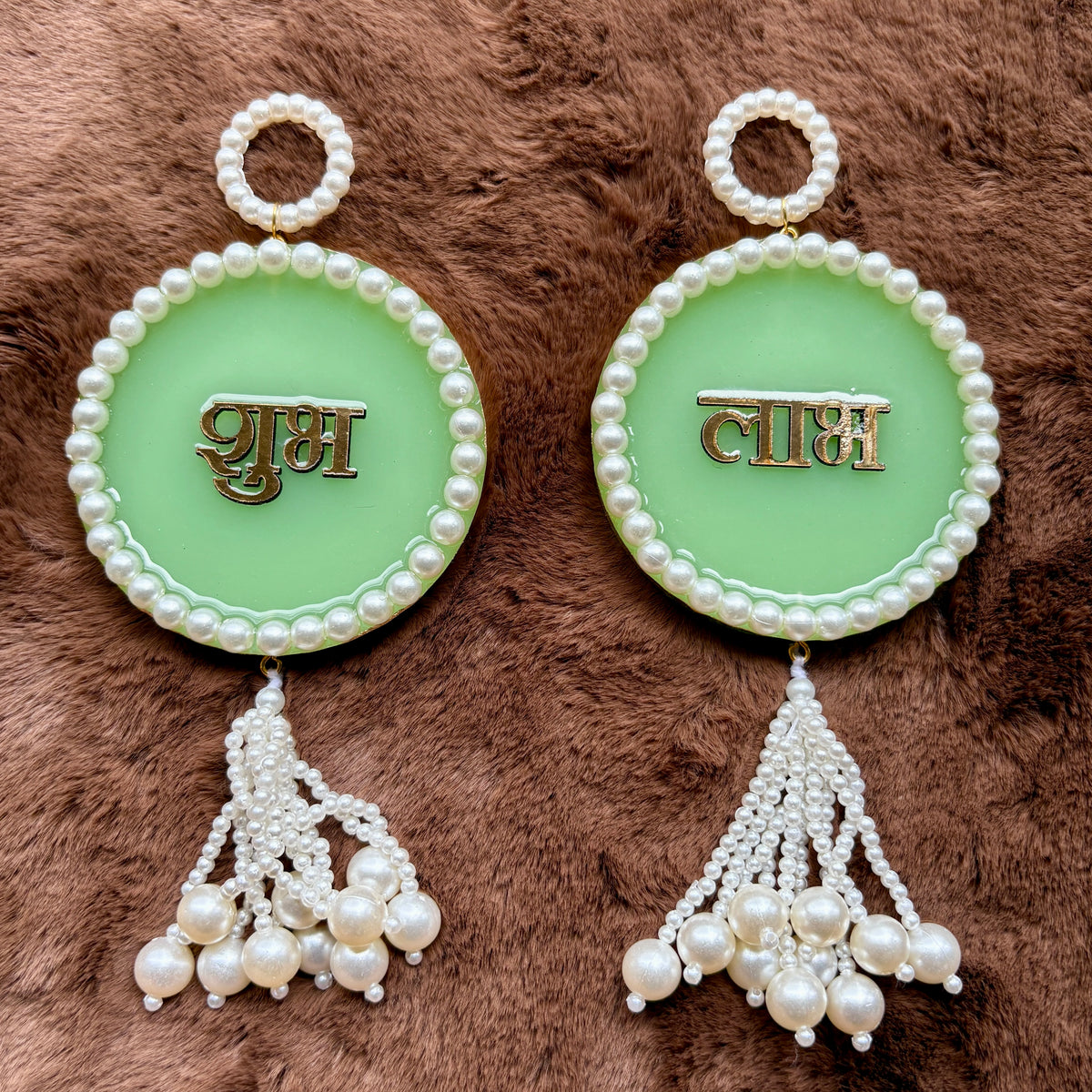 Emerald Pearl Resin Shubh Labh Hanging