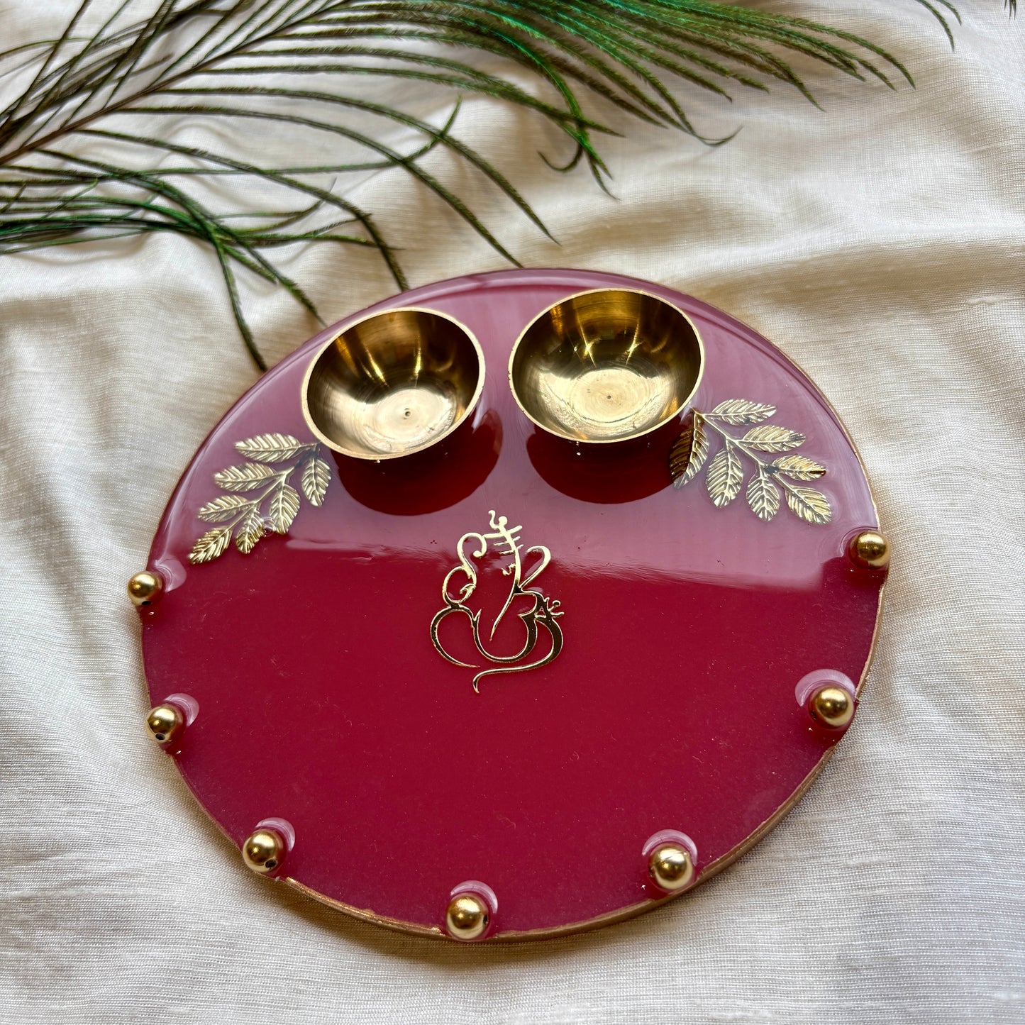 Ruby Ganesha Grace Resin Tilak Plate