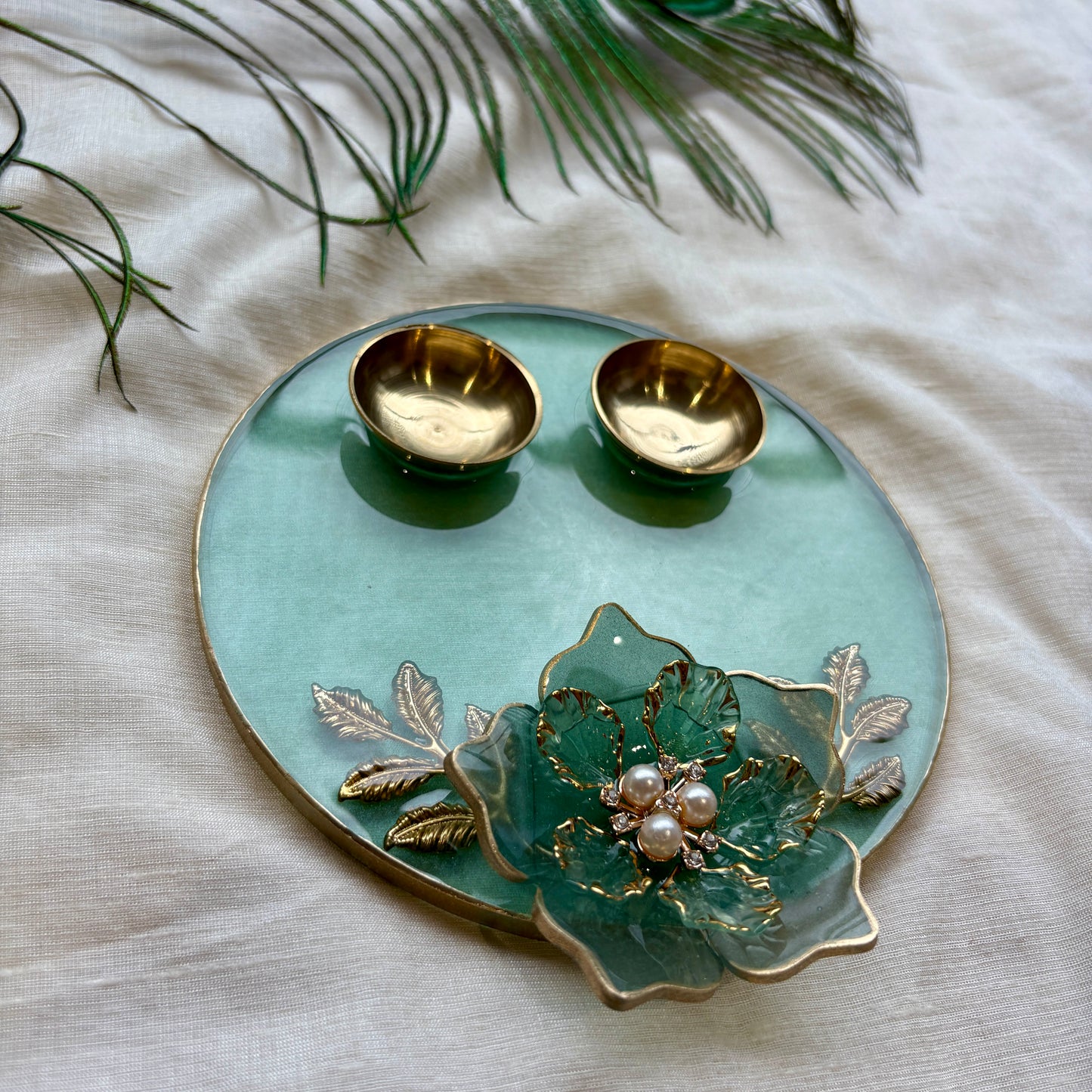 Ocean Blossom Resin Tilak Plate
