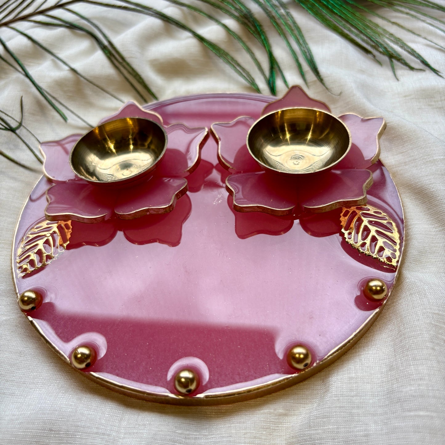Blush Lotus Resin Tilak Plate