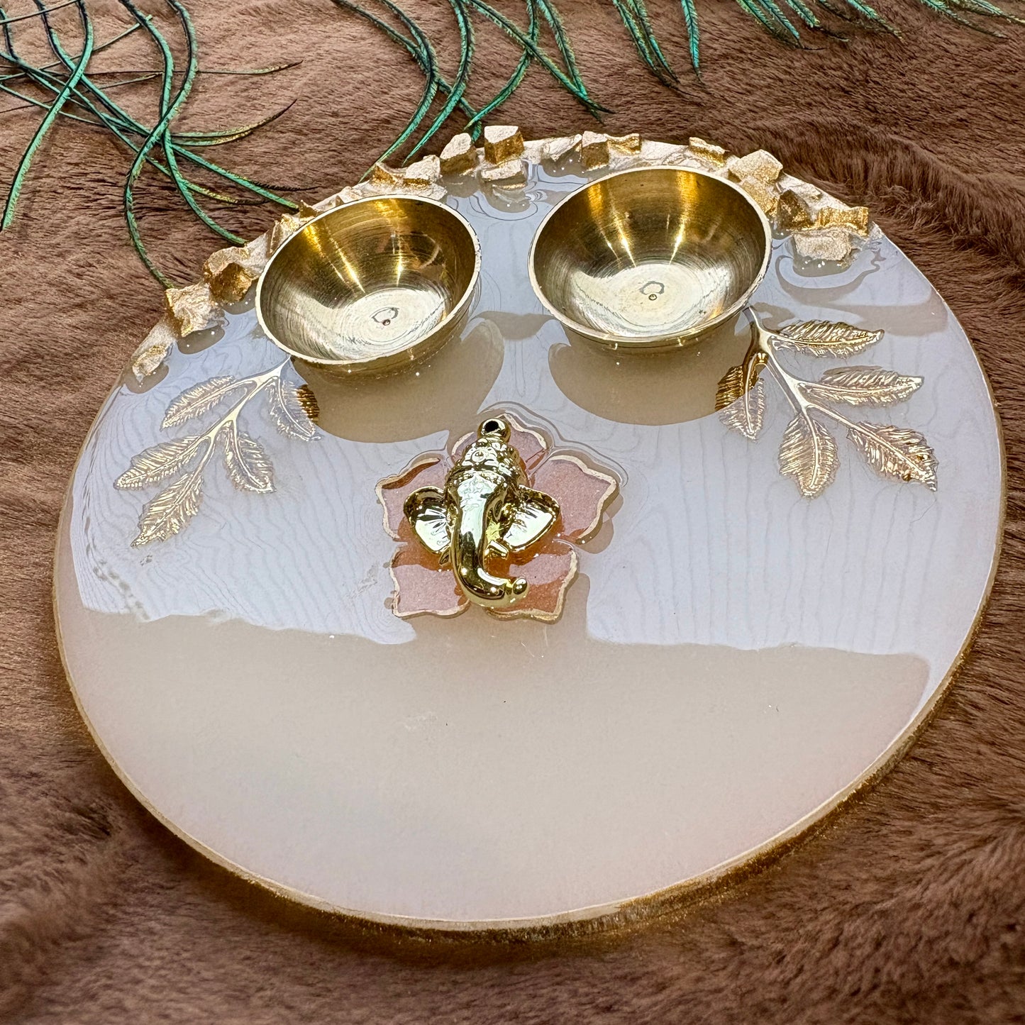 Pearl Ganesha Resin Tilak Plate