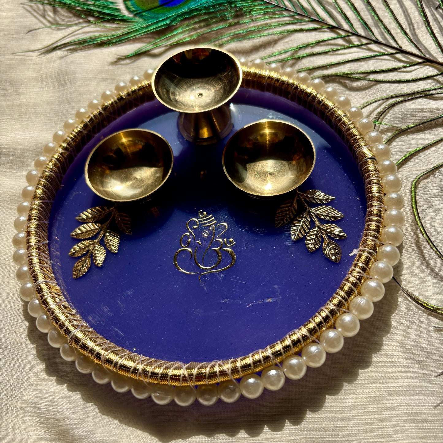 Royal Blue Resin Tilak Plate