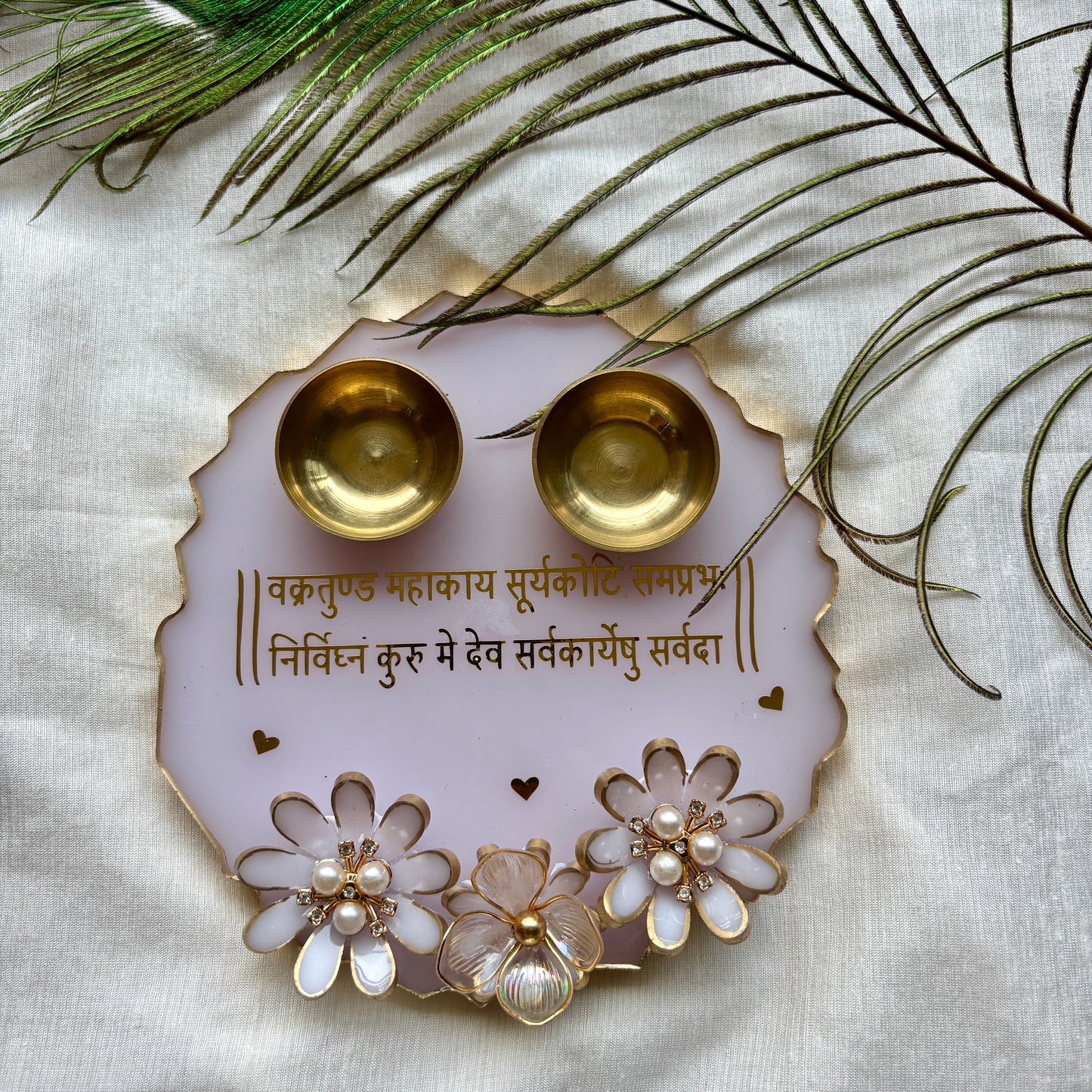 Divine Ivory Resin Tilak Plate