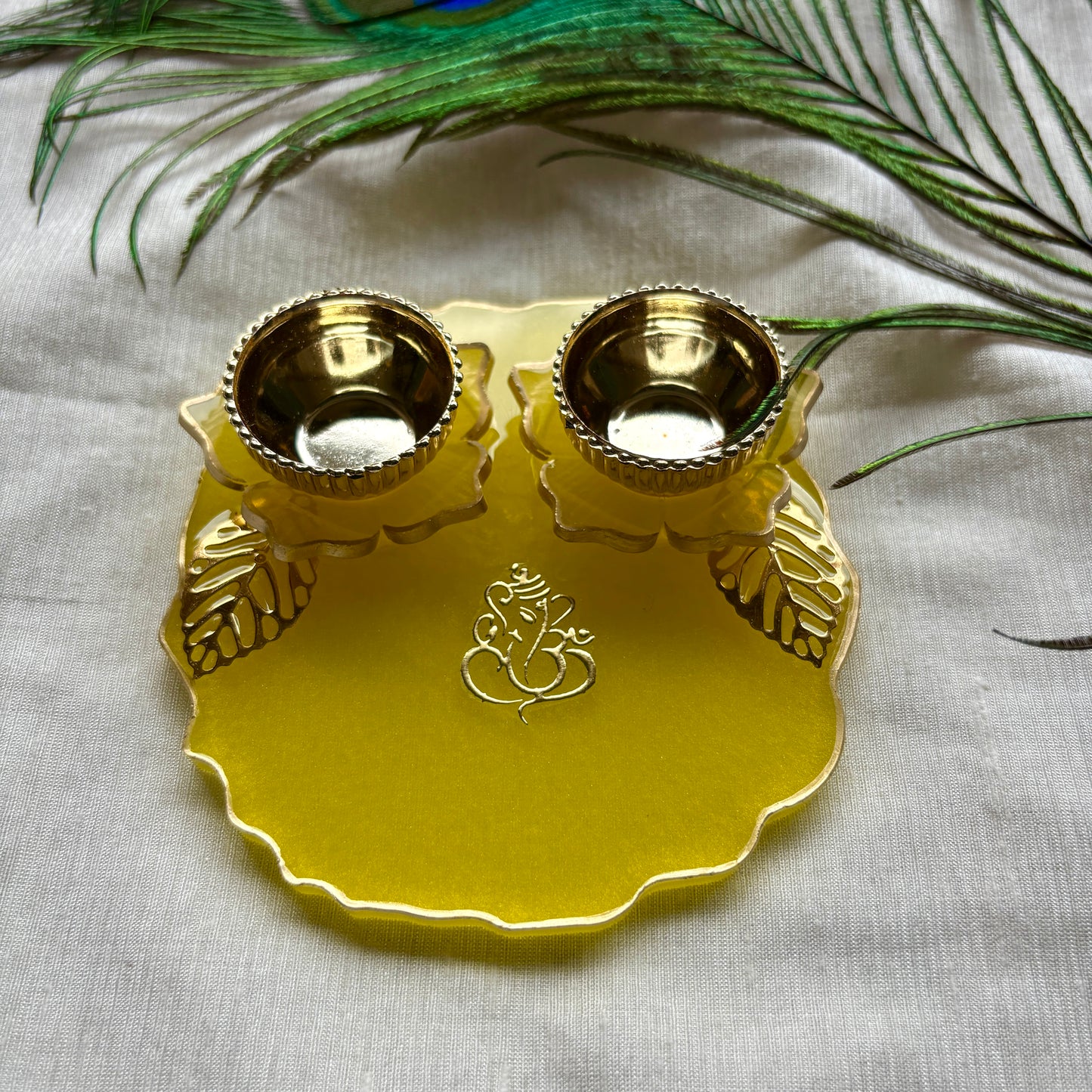 Golden Sunshine Resin Tilak Plate