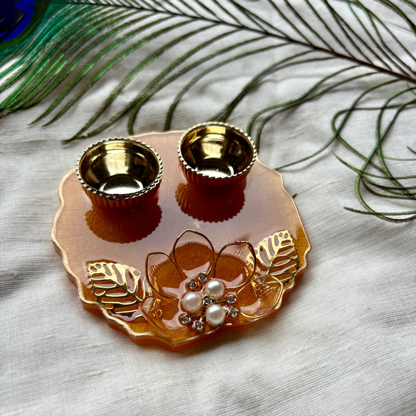 Amber Glow Resin Tilak Plate