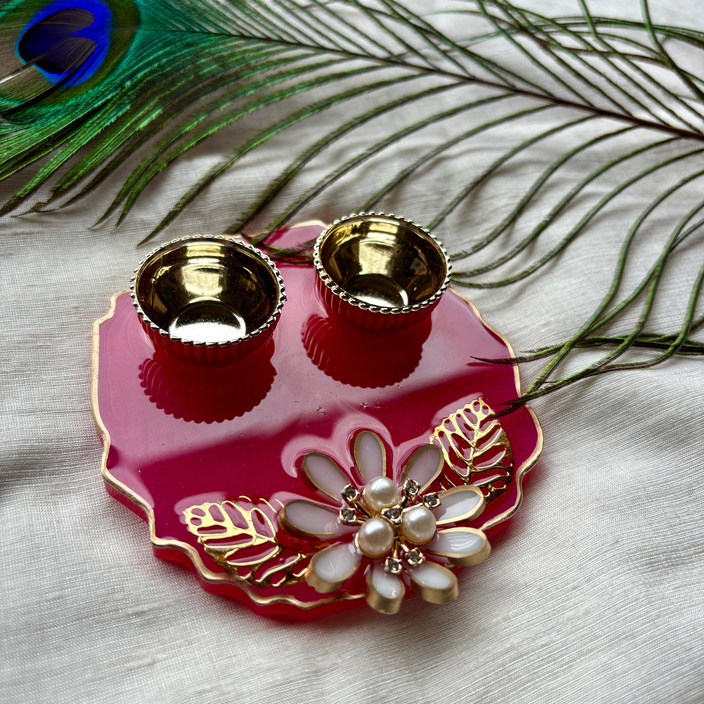 Rose Fuchsia Resin Tilak Plate