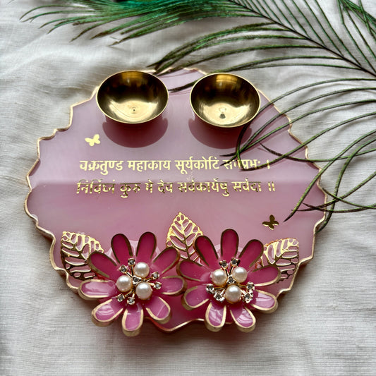 Lotus Bloom Resin Tilak Plate