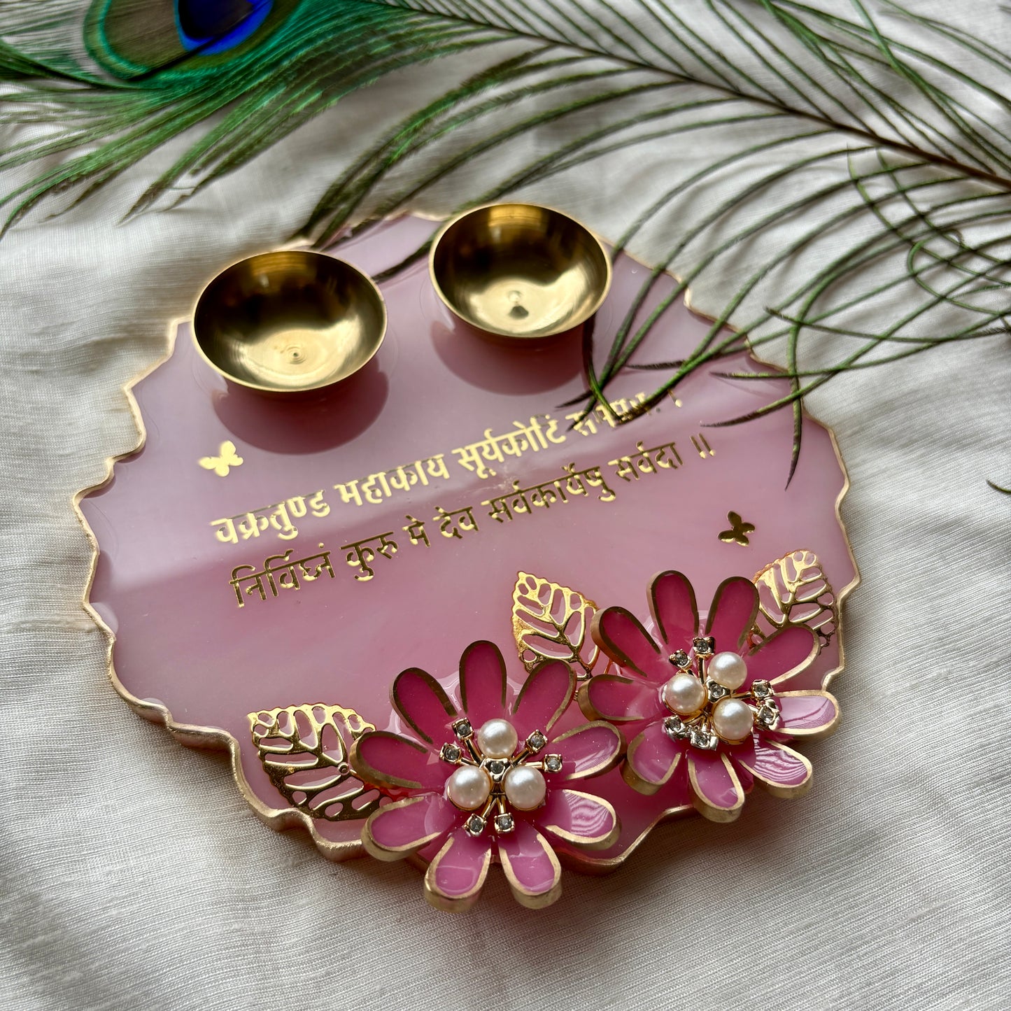 Lotus Bloom Resin Tilak Plate