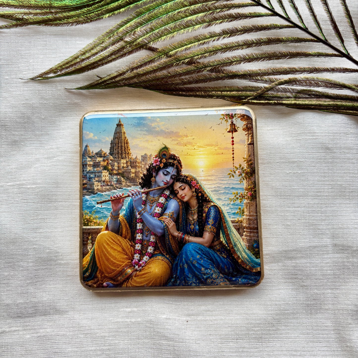 Dwarka Sunrise Resin Fridge Magnet