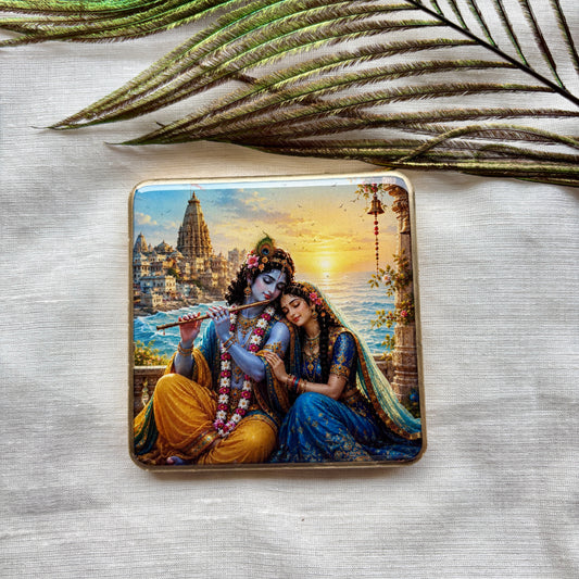 Dwarka Sunrise Resin Fridge Magnet