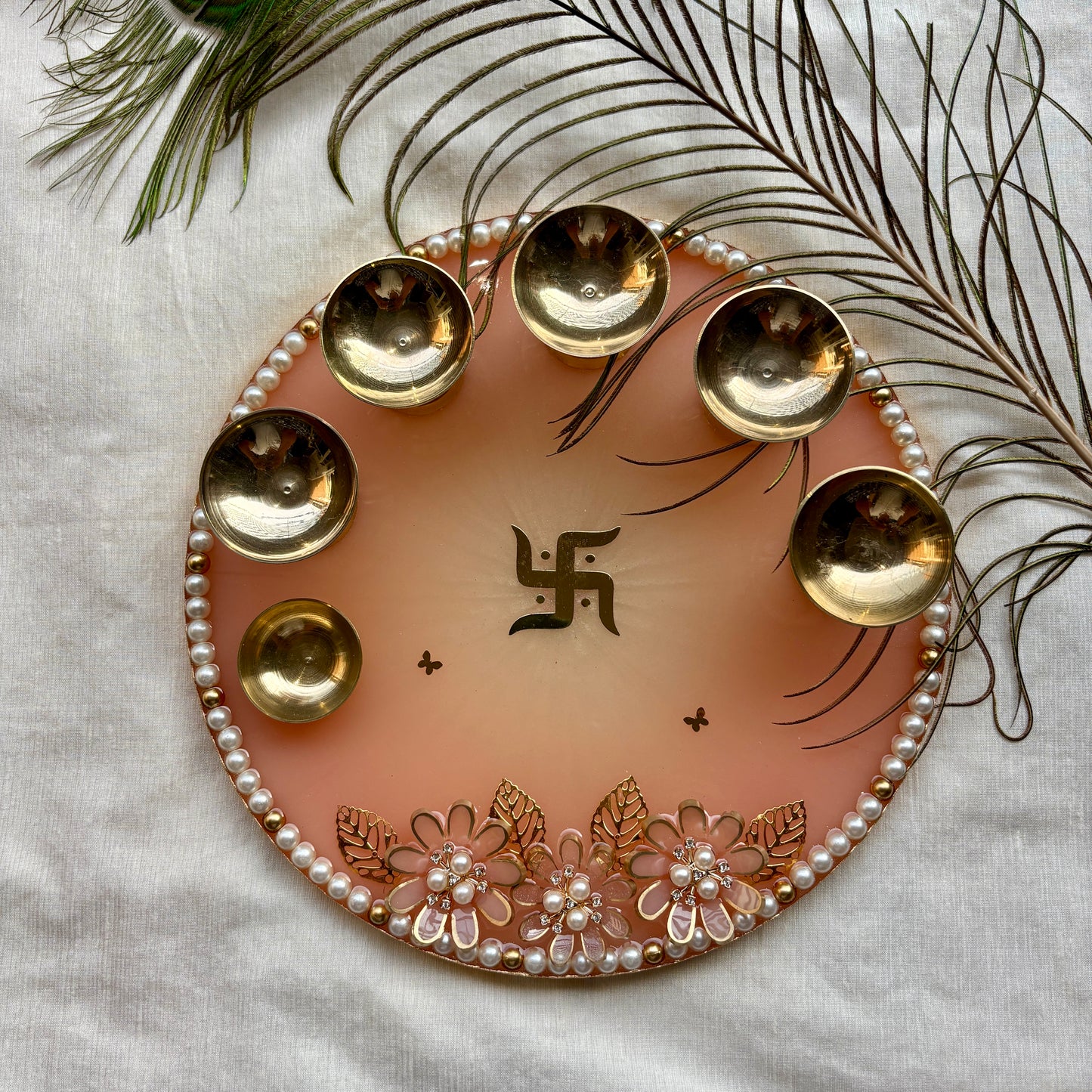 Blush Harmony Resin Pooja Thali