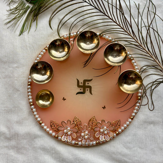 Blush Harmony Resin Pooja Thali