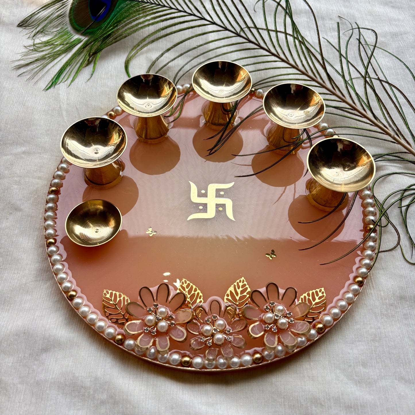 Blush Harmony Resin Pooja Thali