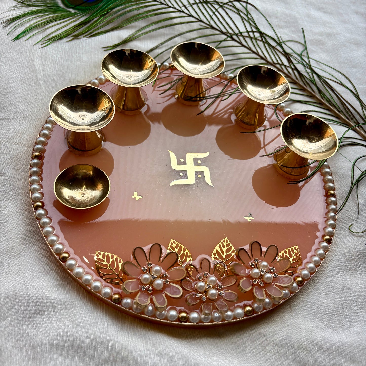Blush Harmony Resin Pooja Thali