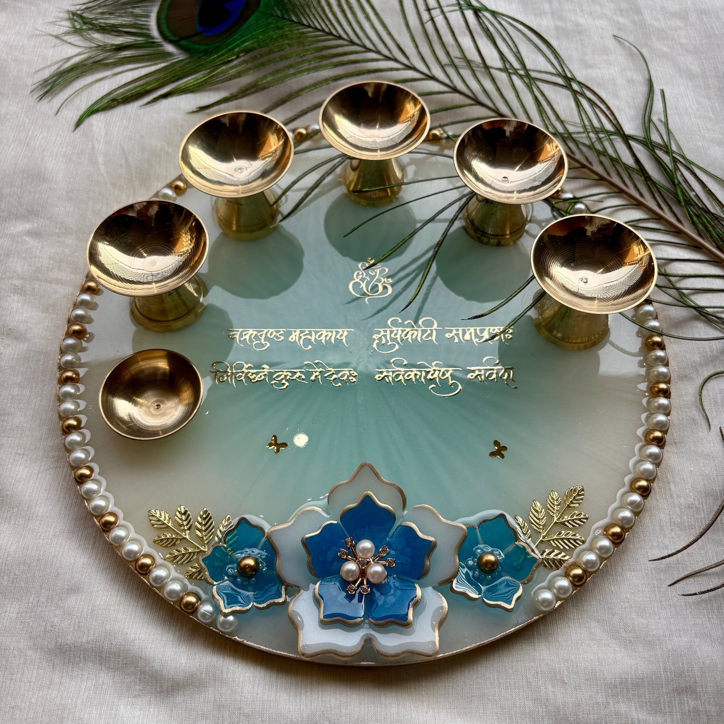 Aqua Divine Resin Pooja Thali