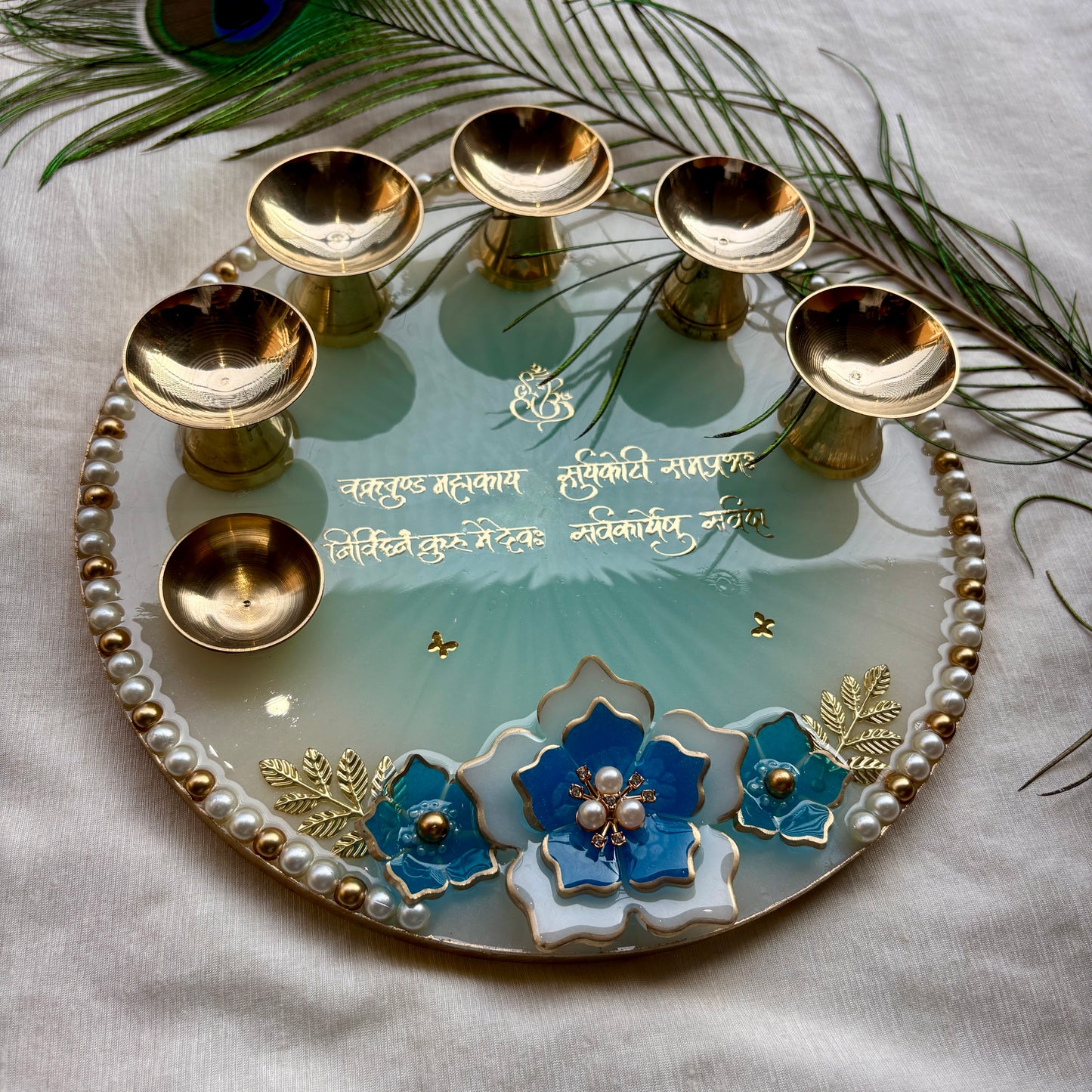 Aqua Divine Resin Pooja Thali
