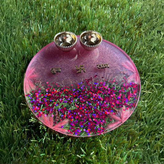 Pink Delight Tilak Plate