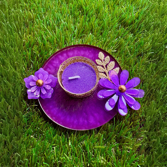 Violet Glow T-Light Candle Holder