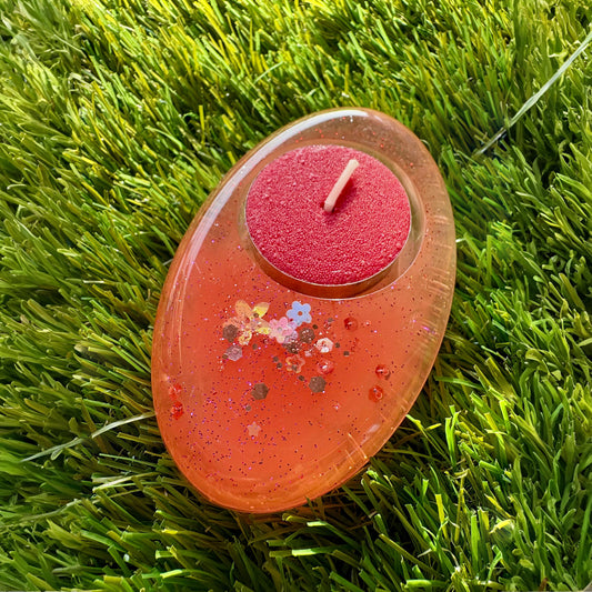 Peach Spark T-Light Candle Holder