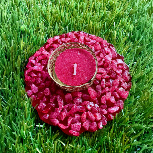 Ruby Stone T-Light Candle Holder