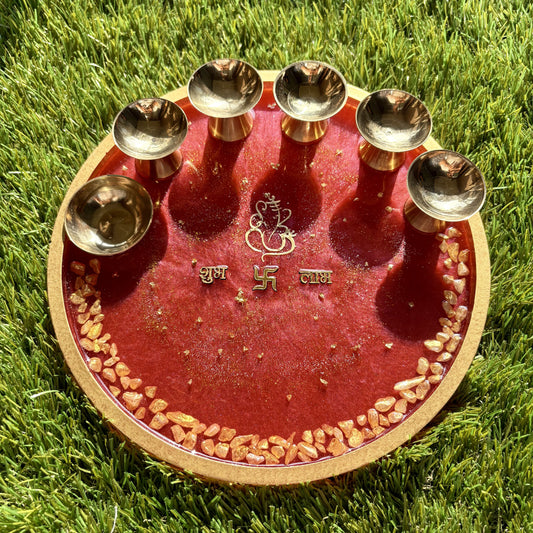 Red Harmony Pooja Thali