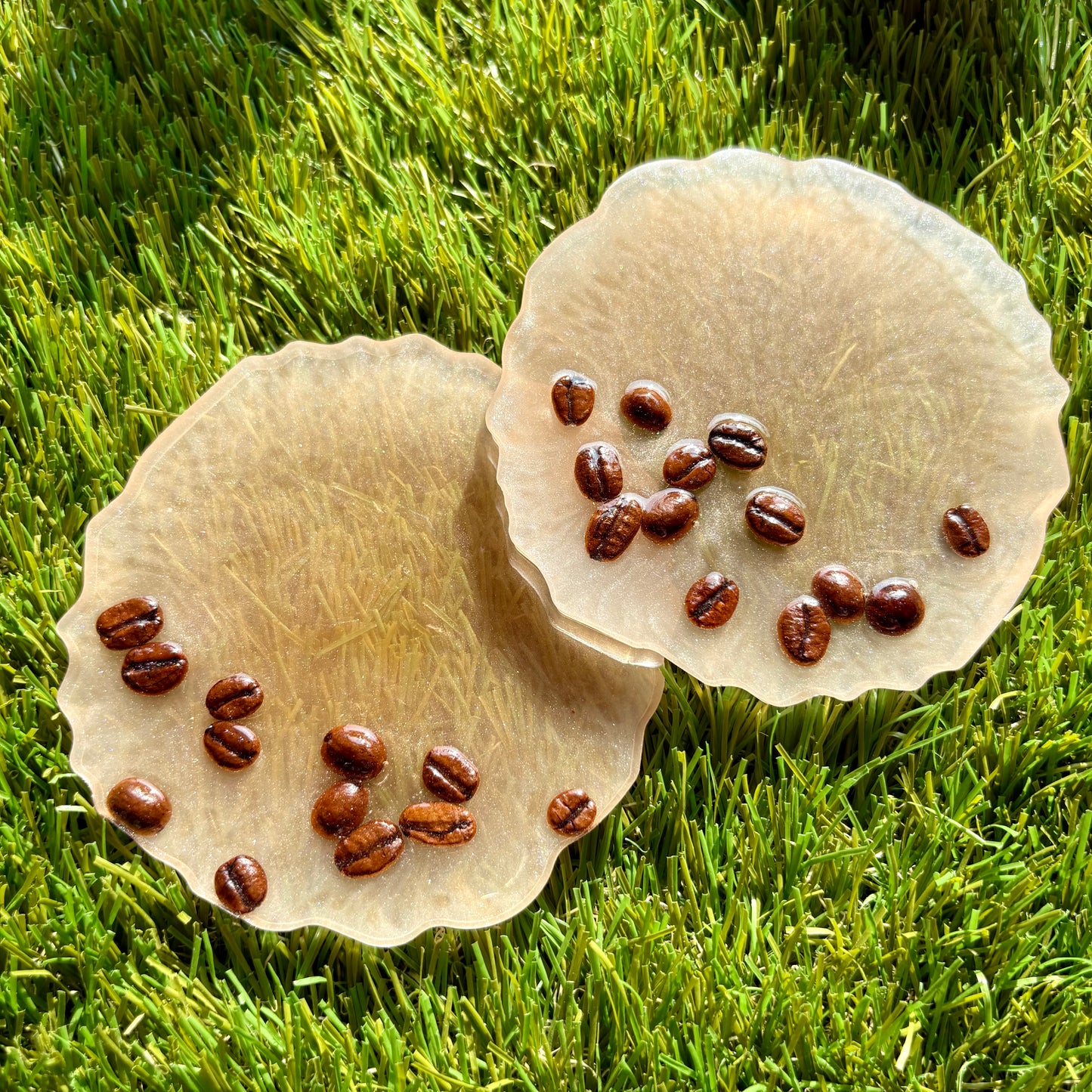 Coffee Bean Pearl Resin Coaster