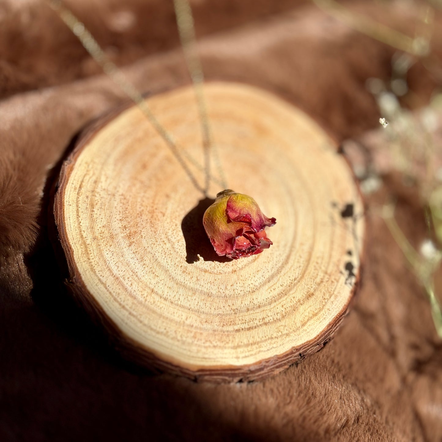 Amber Rosebud Necklace