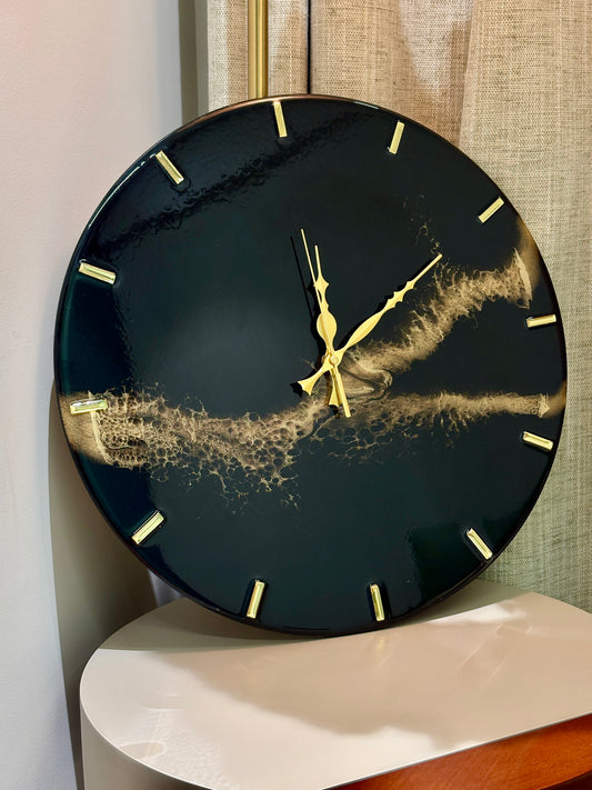 Midnight Dune Resin Clock
