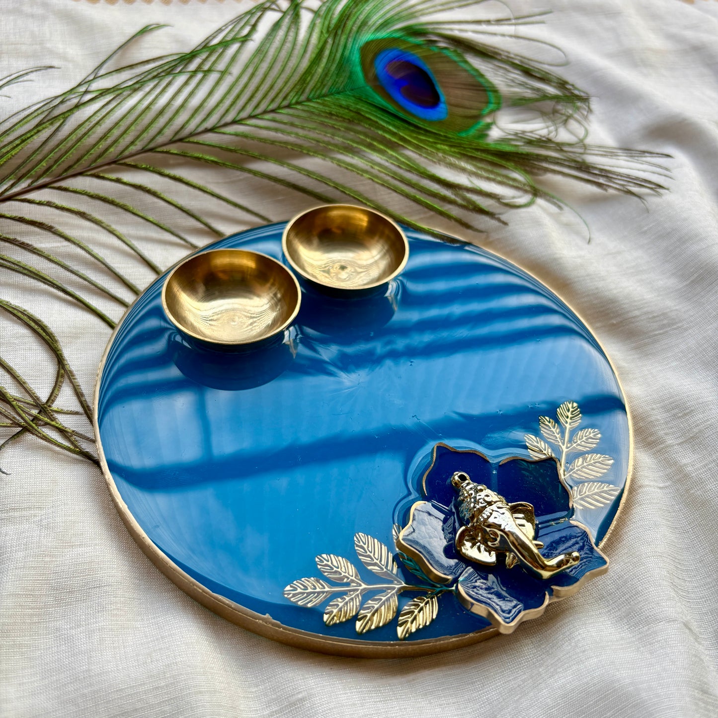 Blue Blossom Tilak Plate