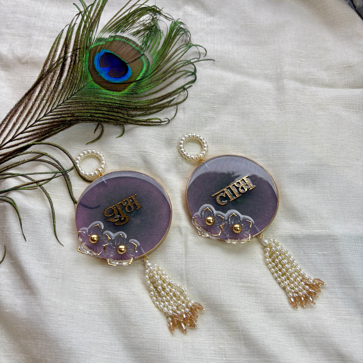 Amethyst Pearl Resin Shubh Labh Hanging
