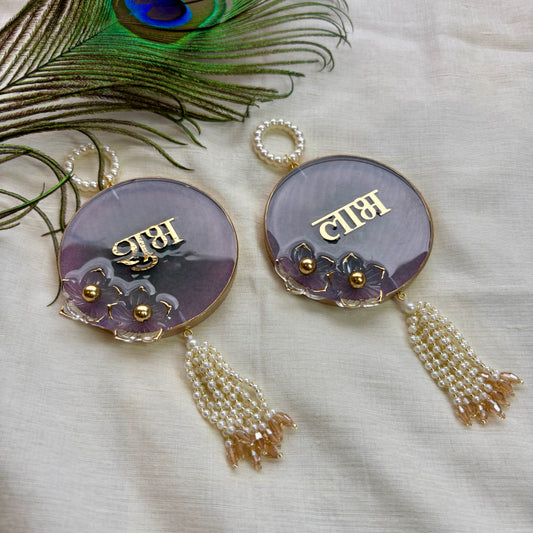 Amethyst Pearl Resin Shubh Labh Hanging