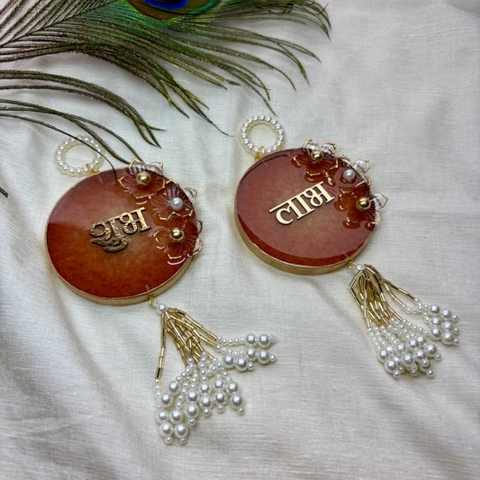 Ruby Bloom Resin Shubh Labh Hanging