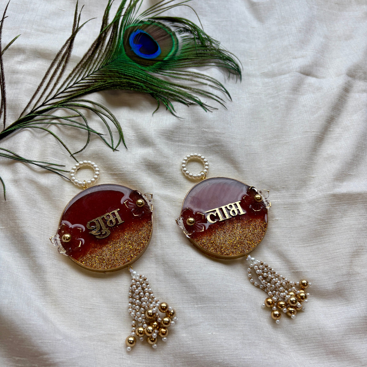 Ruby Sparkle Resin Shubh Labh Hanging