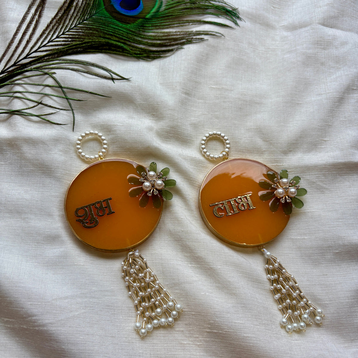 Amber Bloom Resin Shubh Labh Hanging