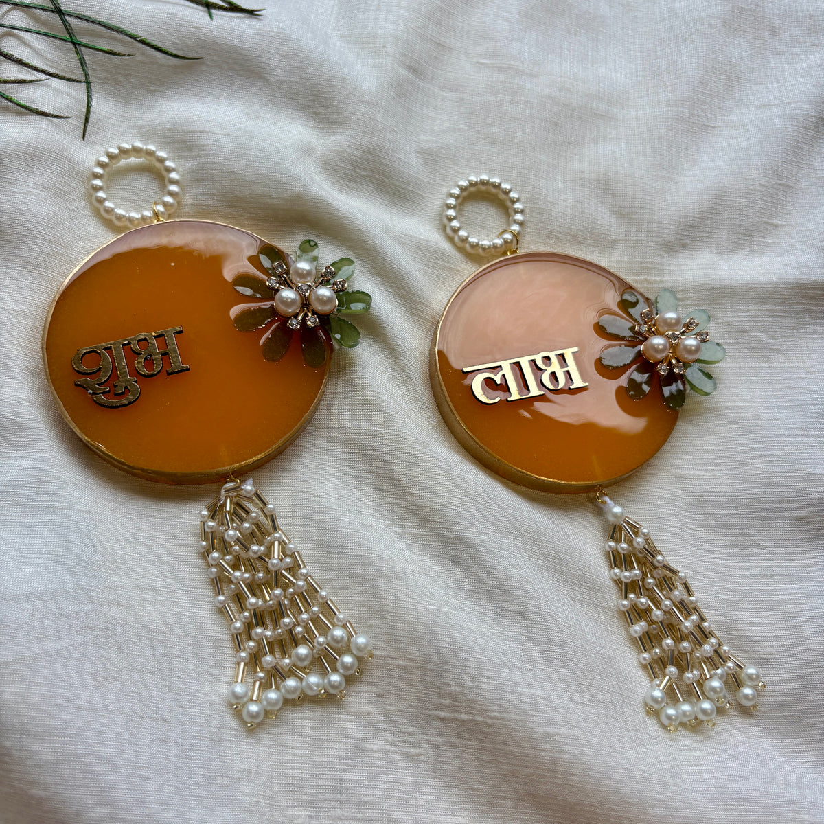 Amber Bloom Resin Shubh Labh Hanging