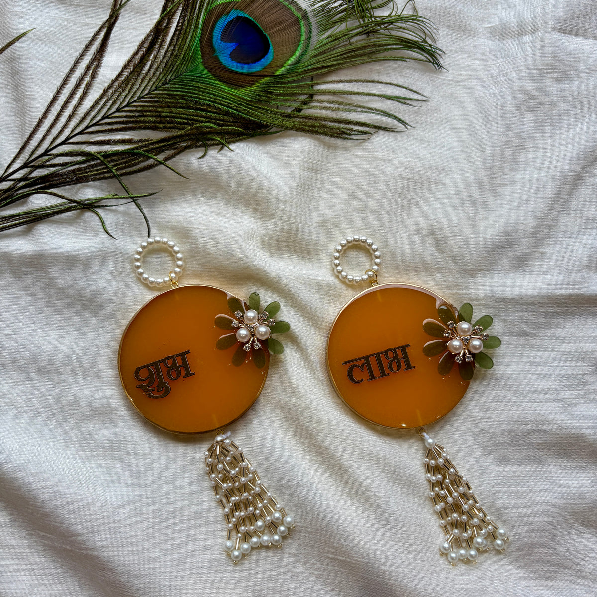 Amber Bloom Resin Shubh Labh Hanging