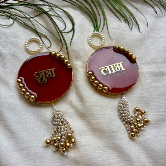 Royal Garnet Resin Shubh Labh Hanging