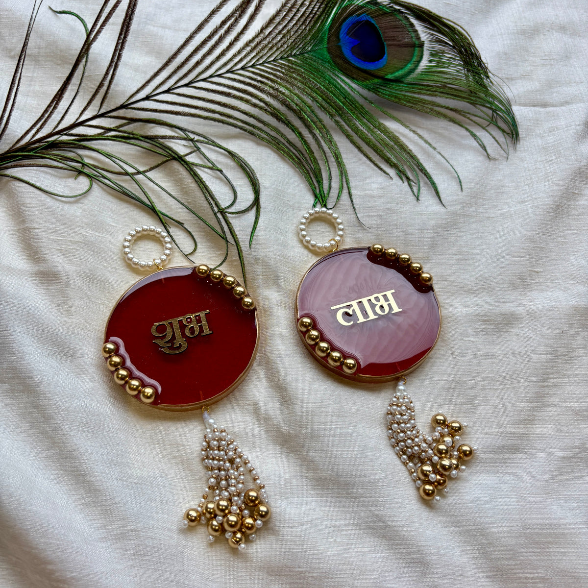 Royal Garnet Resin Shubh Labh Hanging