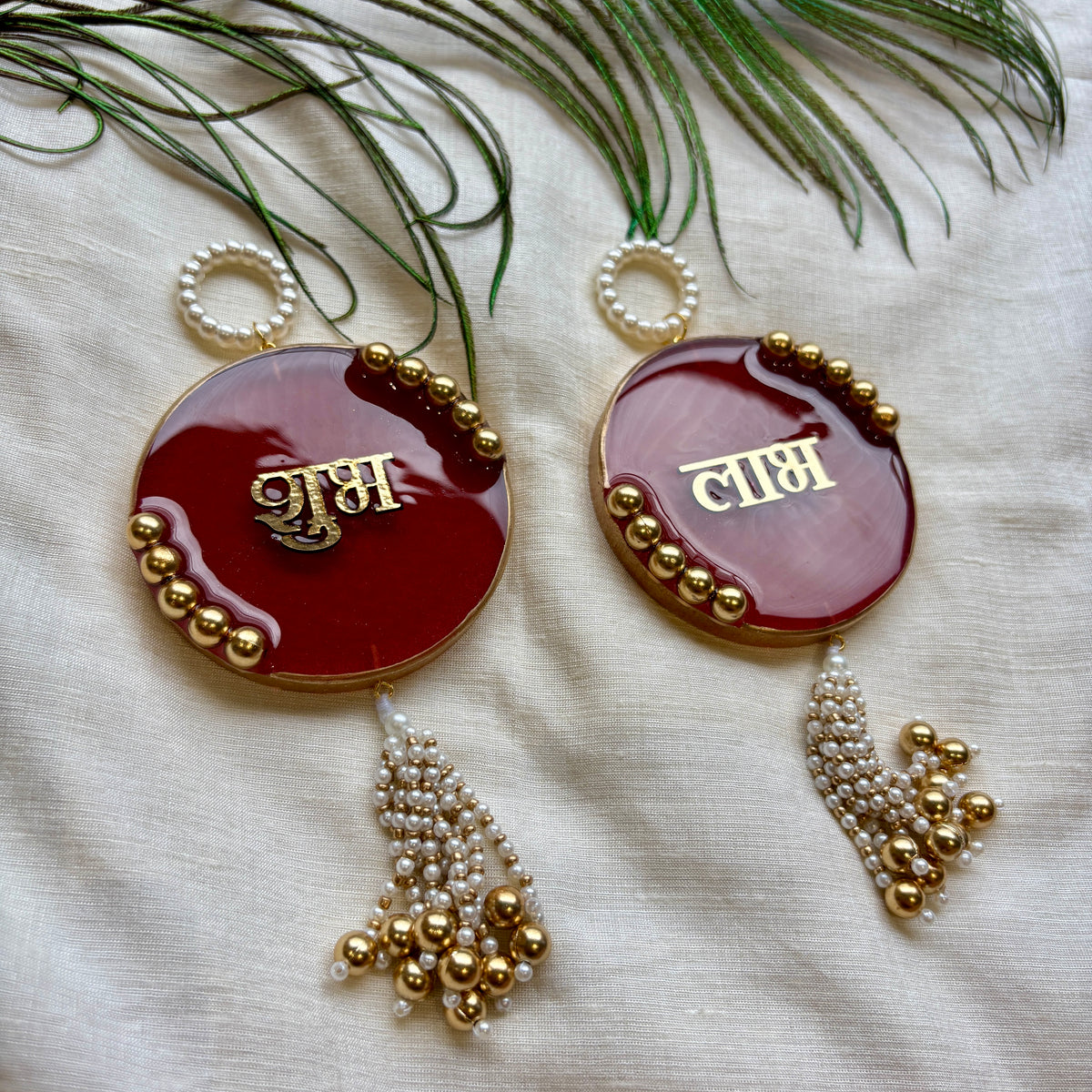 Royal Garnet Resin Shubh Labh Hanging