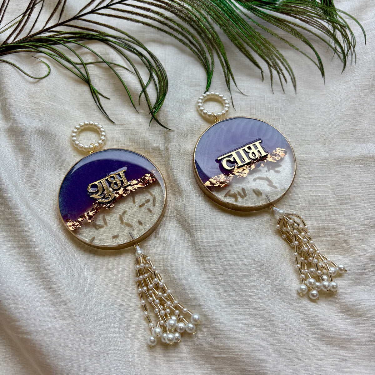 Midnight Rose Resin Shubh Labh Hanging