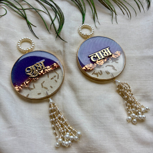 Midnight Rose Resin Shubh Labh Hanging