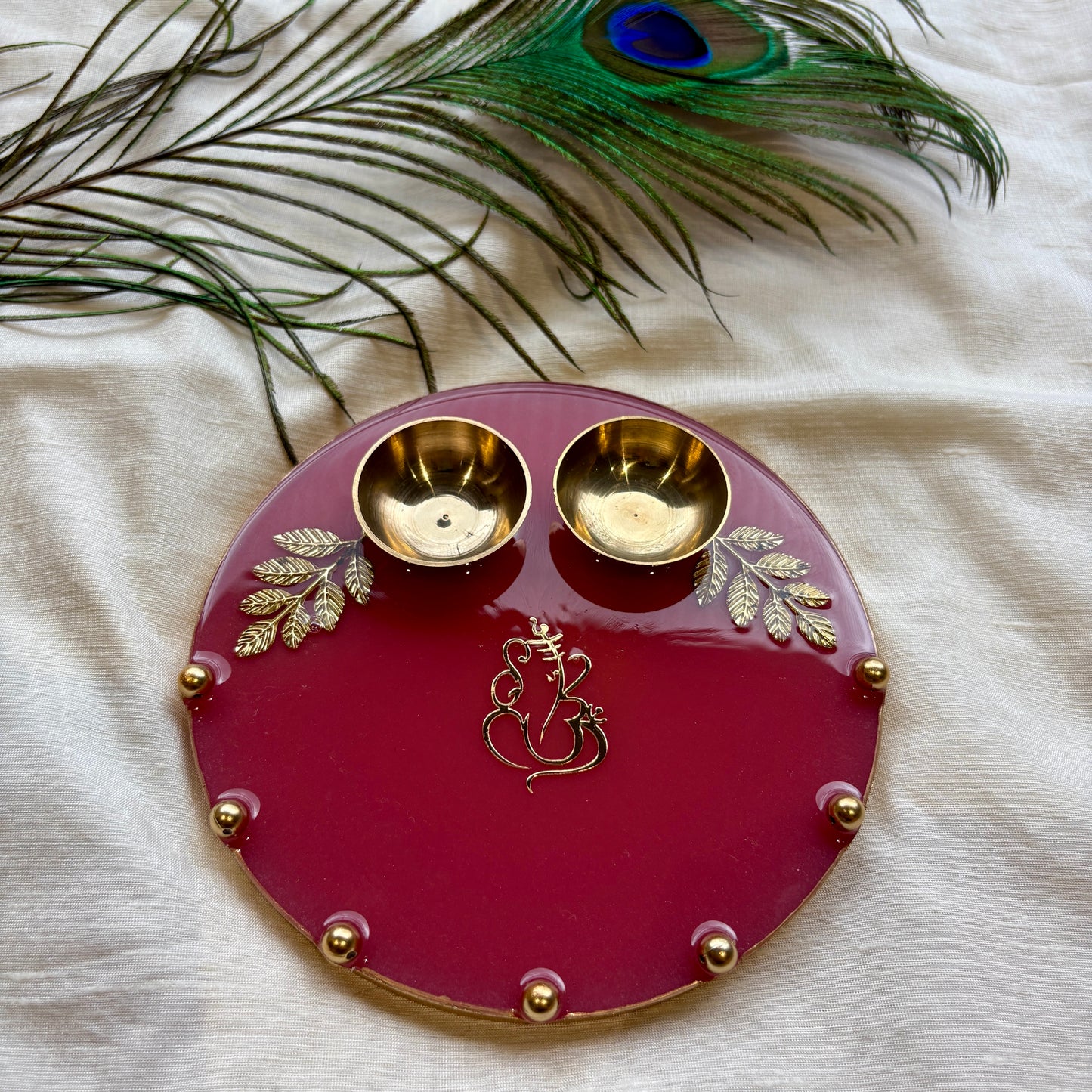 Ruby Ganesha Grace Resin Tilak Plate