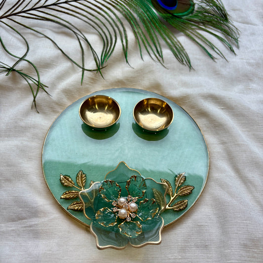 Ocean Blossom Resin Tilak Plate