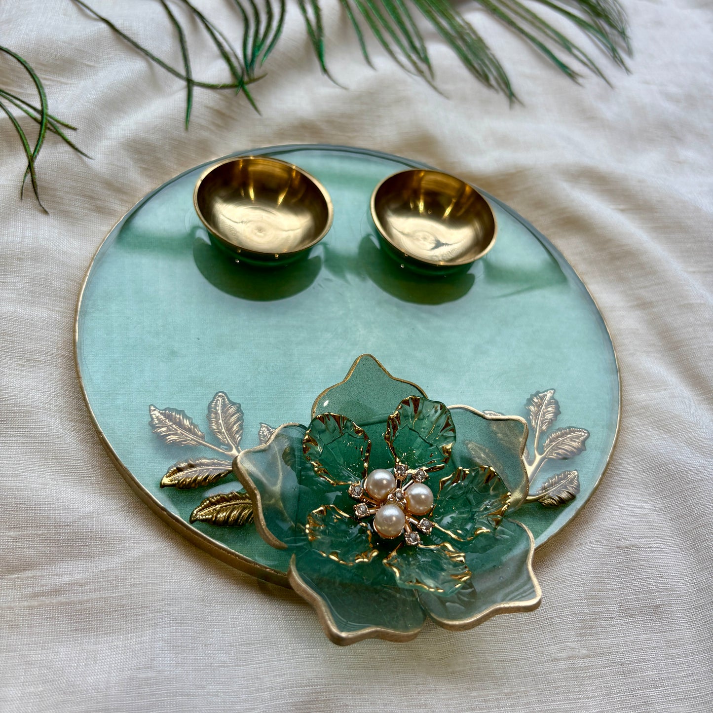 Ocean Blossom Resin Tilak Plate