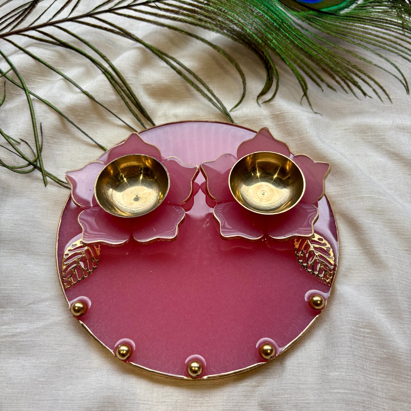 Blush Lotus Resin Tilak Plate