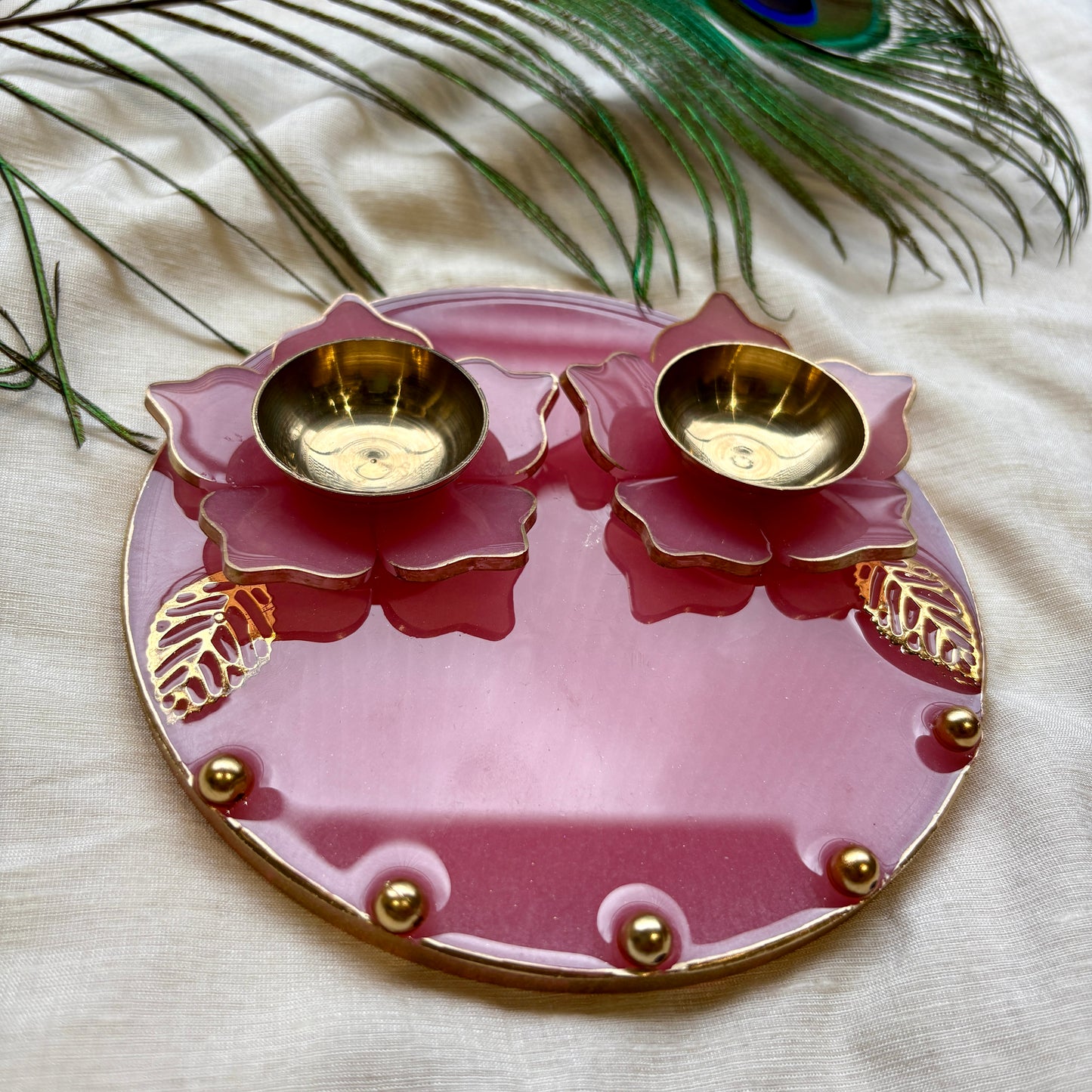 Blush Lotus Resin Tilak Plate
